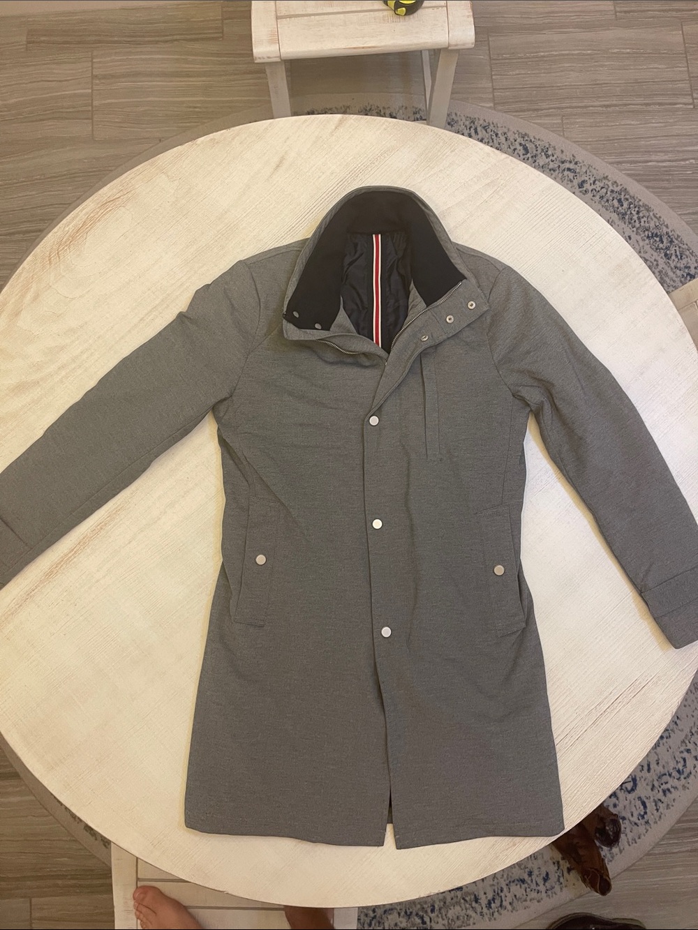 Zara Men's Gray Long Trench Coat